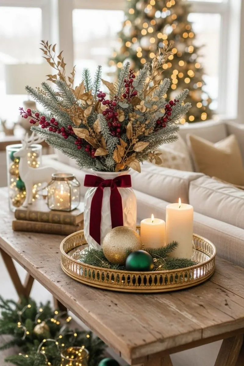 christmas living room decor ideas tray