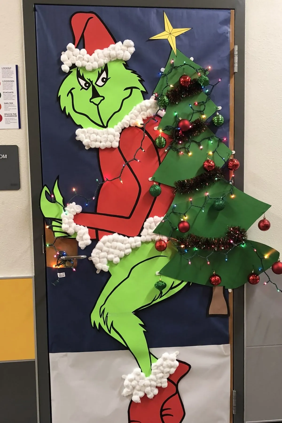 ideas for decorating office doors at christmas in grinch-themed