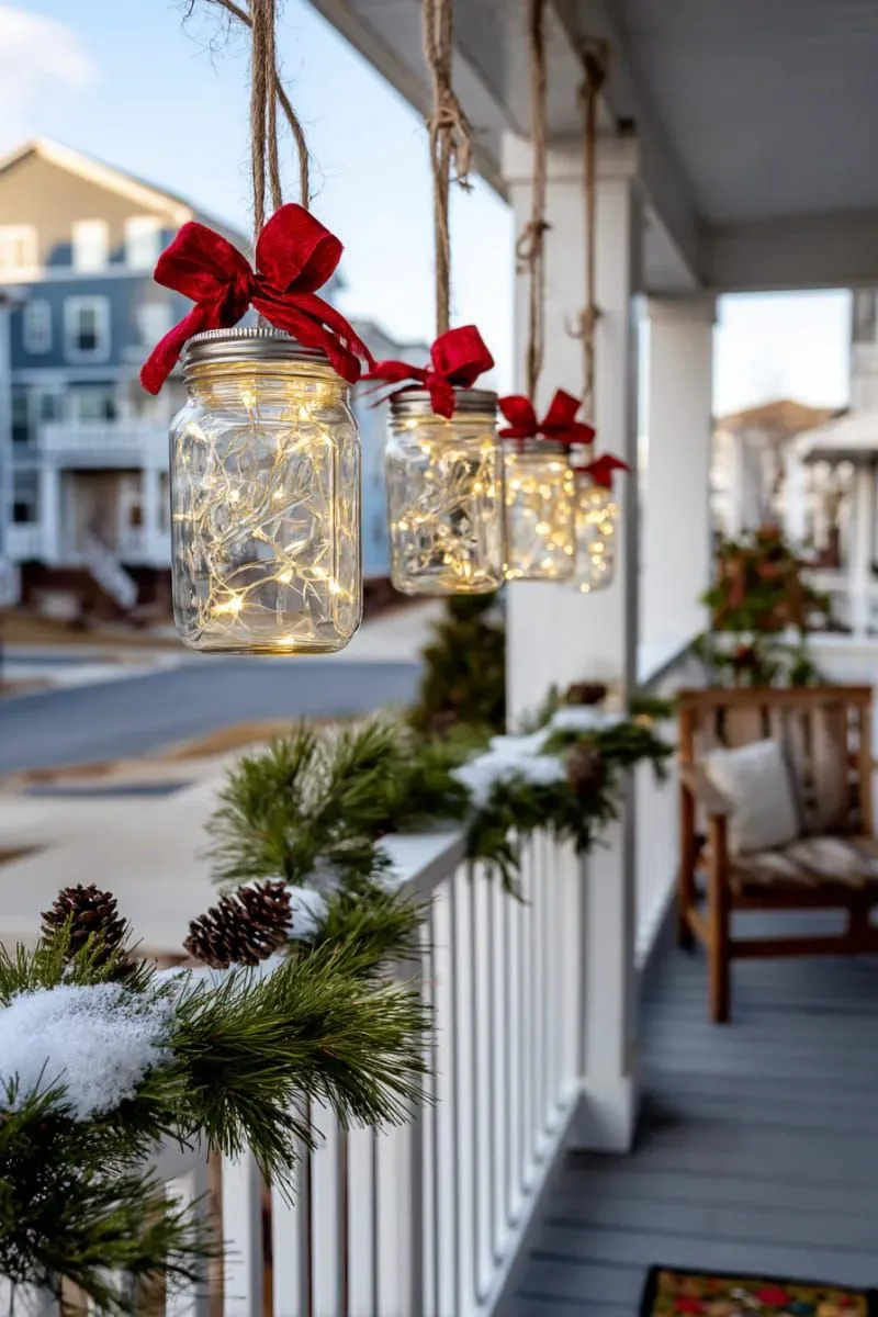 diy outdoor christmas decorations ideas jar lanterns