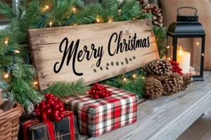 outdoor christmas decorations ideas diy welcome sign