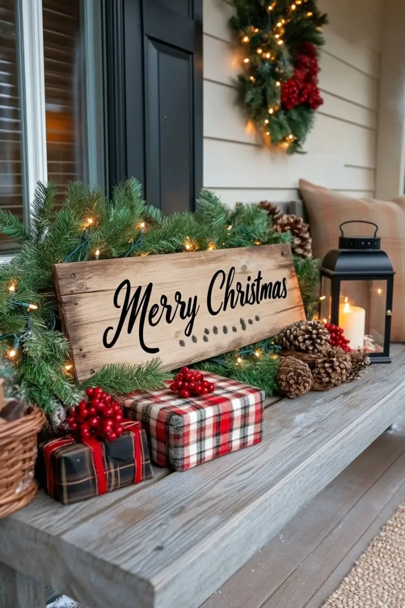 diy outdoor christmas decorations ideas welcome sign