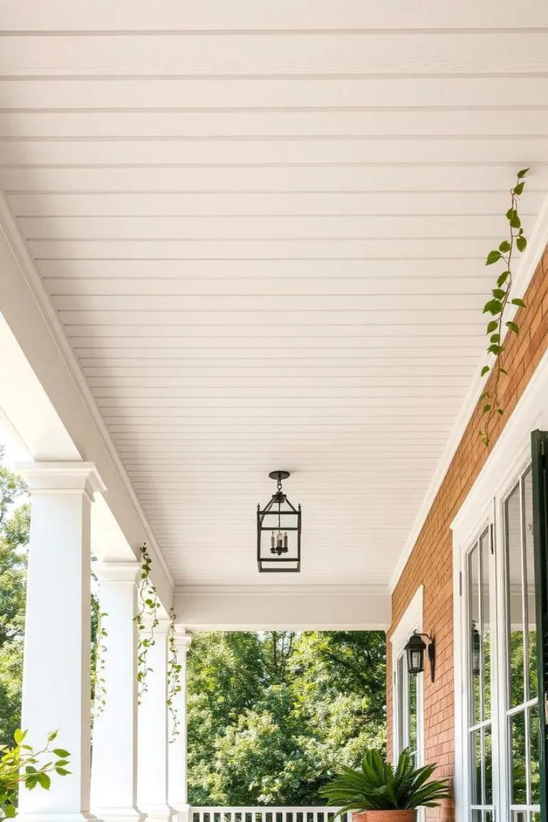 porch ceiling with beadboard