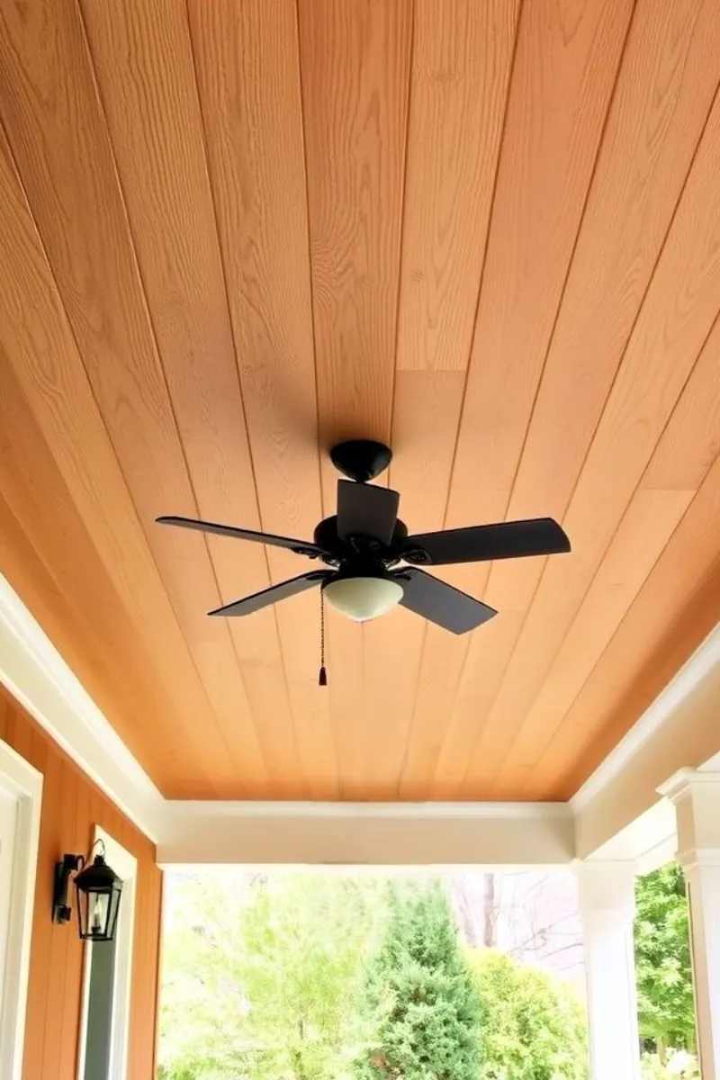 porch ceiling with vinyl panels