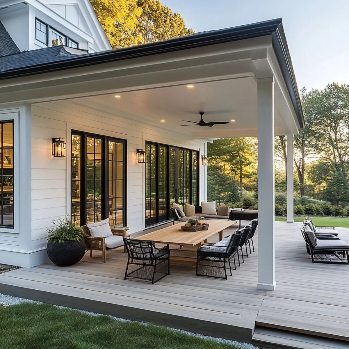 a deck roof matching house