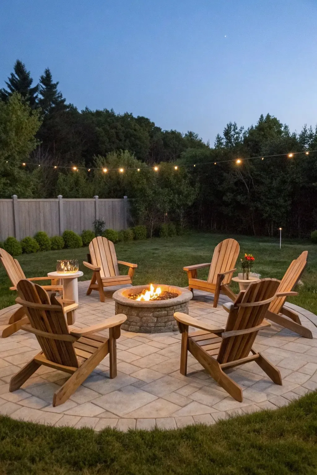 adirondack chairs as fire pit seating