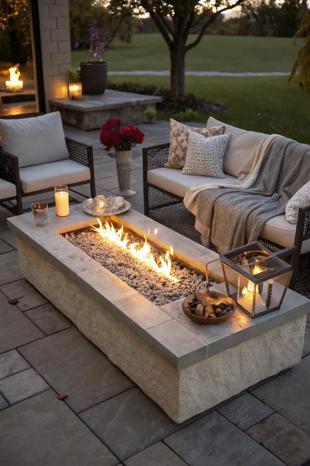 aluminum frames fire pit seating