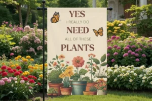 a large colorful garden flag