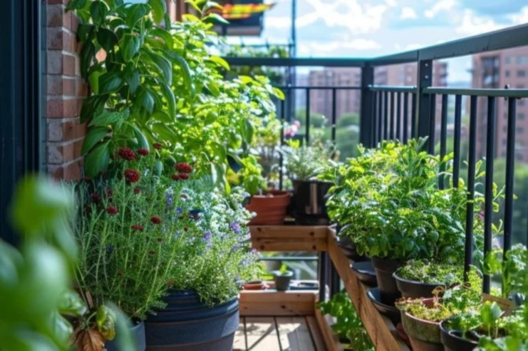 a balcony garden with proper layout