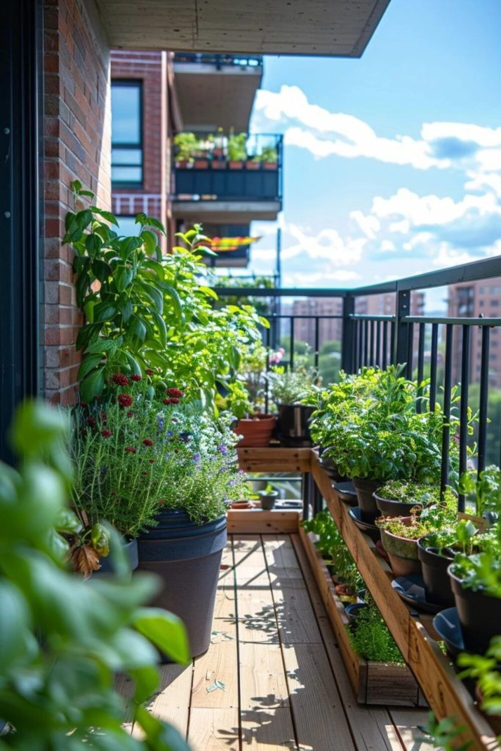 a balcony garden with proper layout