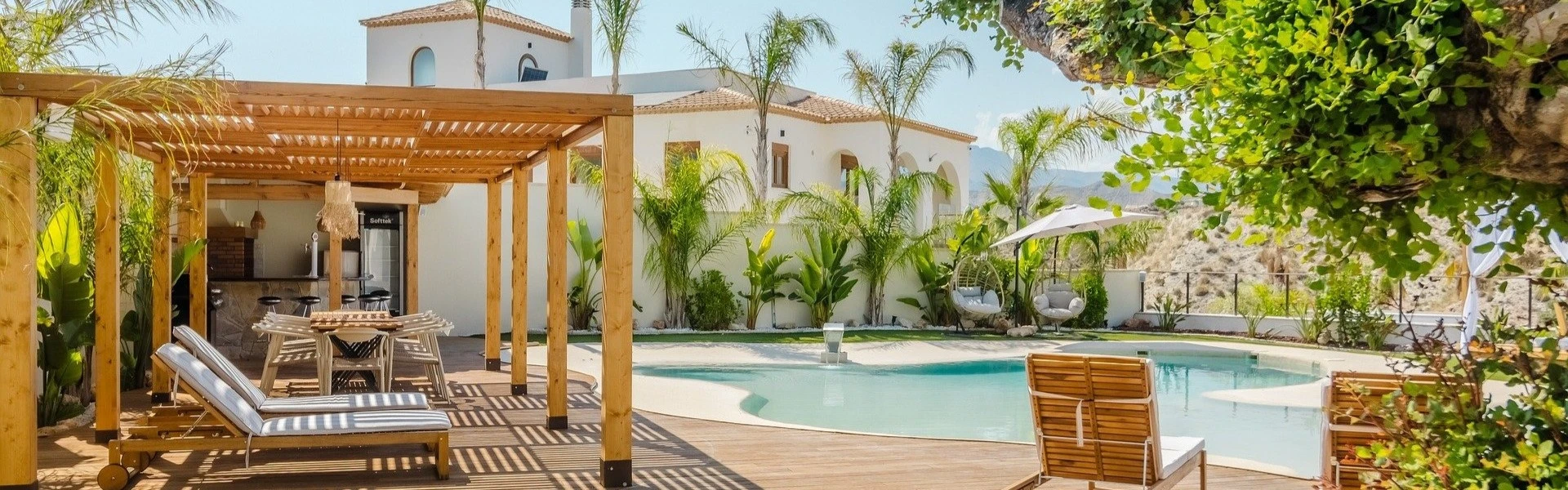 luxury outdoor with pergola and pool