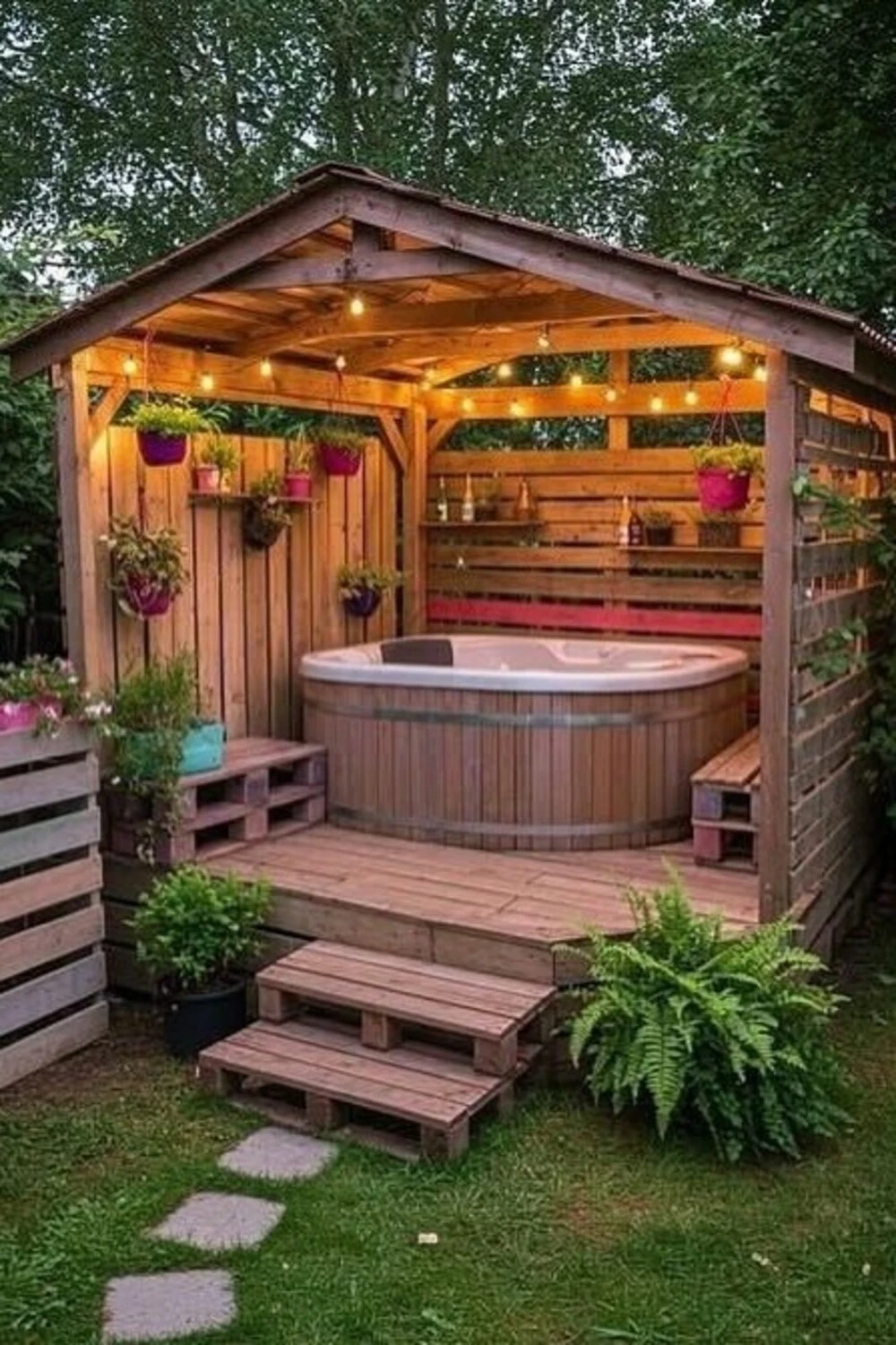 a diy hot tub wood gazebo